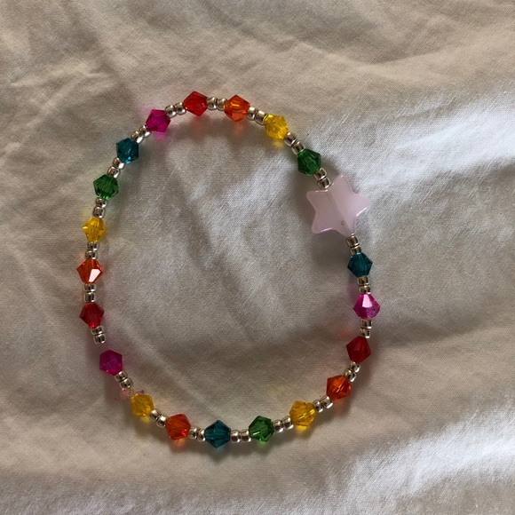 Rainbow Swarovski handmade beaded bracelet - Picture 2 of 2